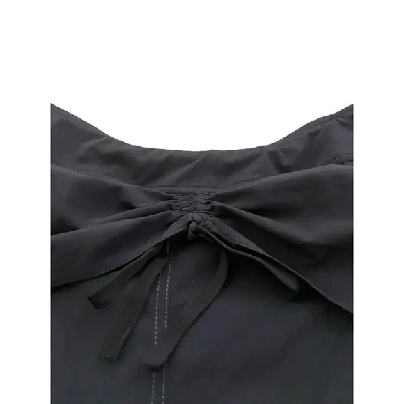 Athleta Black Elastic Waist Pull On Pleated Mini Skirt Size 10 - Picture 4 of 9